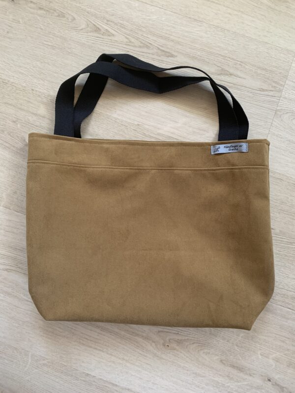 Brun / sennepsfarget totebag / veske med skulderreim